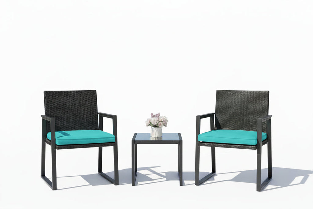 Outdoor Wicker Bistro Set Two Chairs Outdoor Patio Table