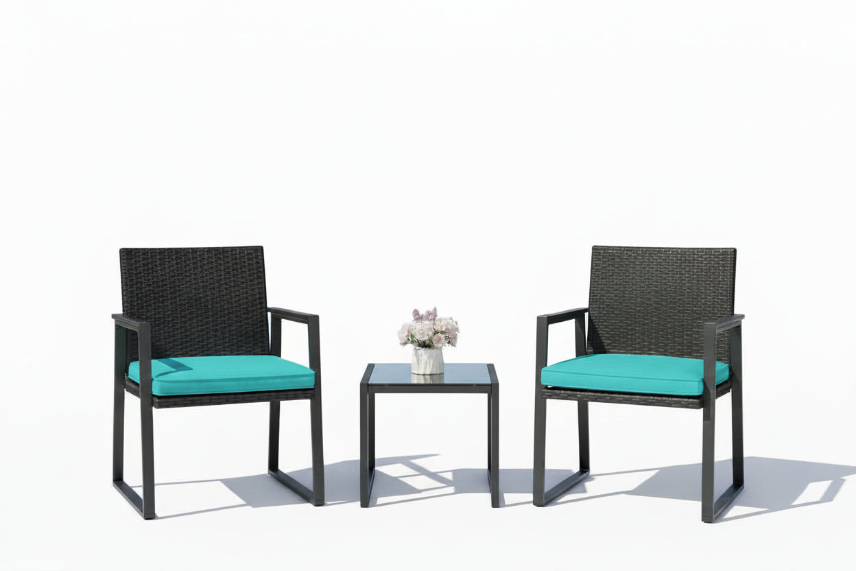 Outdoor Wicker Bistro Set Two Chairs Outdoor Patio Table