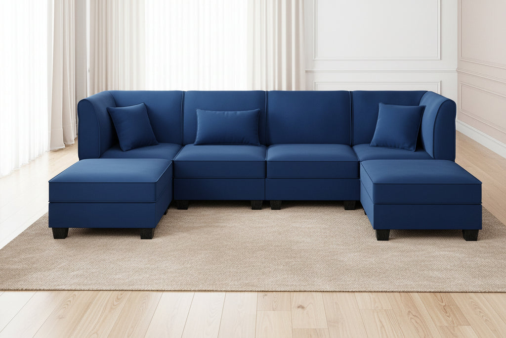 6-Seat U-Shaped Convertible Sectional Sofa