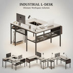 L Shaped Gaming Desk Home Office Fifty Inch Computer Table
