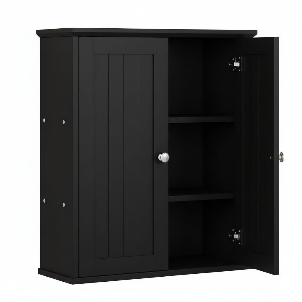 Bathroom Wall Mounted Cabinet Two Door Storage Organizer