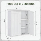 Bathroom Wall Mounted Cabinet Two Door Storage Organizer