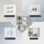 Bathroom Medicine Cabinet Mirror Two Door Storage Cabinet