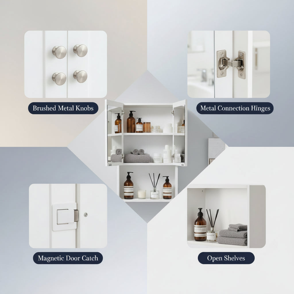 Bathroom Medicine Cabinet Mirror Two Door Storage Cabinet