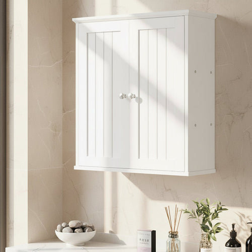 Bathroom Wall Mounted Cabinet Two Door Storage Organizer