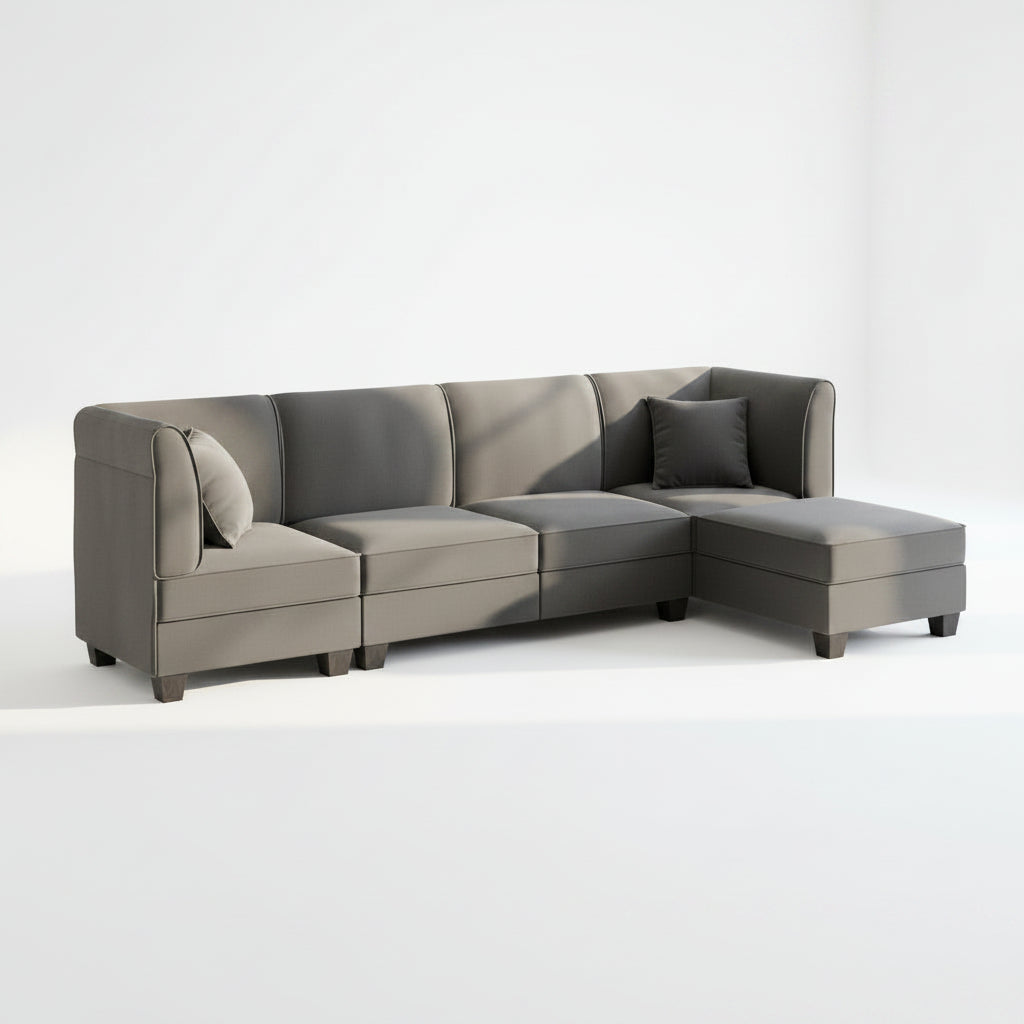 U Shaped Convertible Sectional Sofa Six Seat Living Room