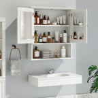 Bathroom Medicine Cabinet Mirror Two Door Storage Cabinet