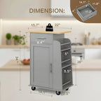 Rolling Kitchen Island Cart Storage Cabinet Mobile Kitchen