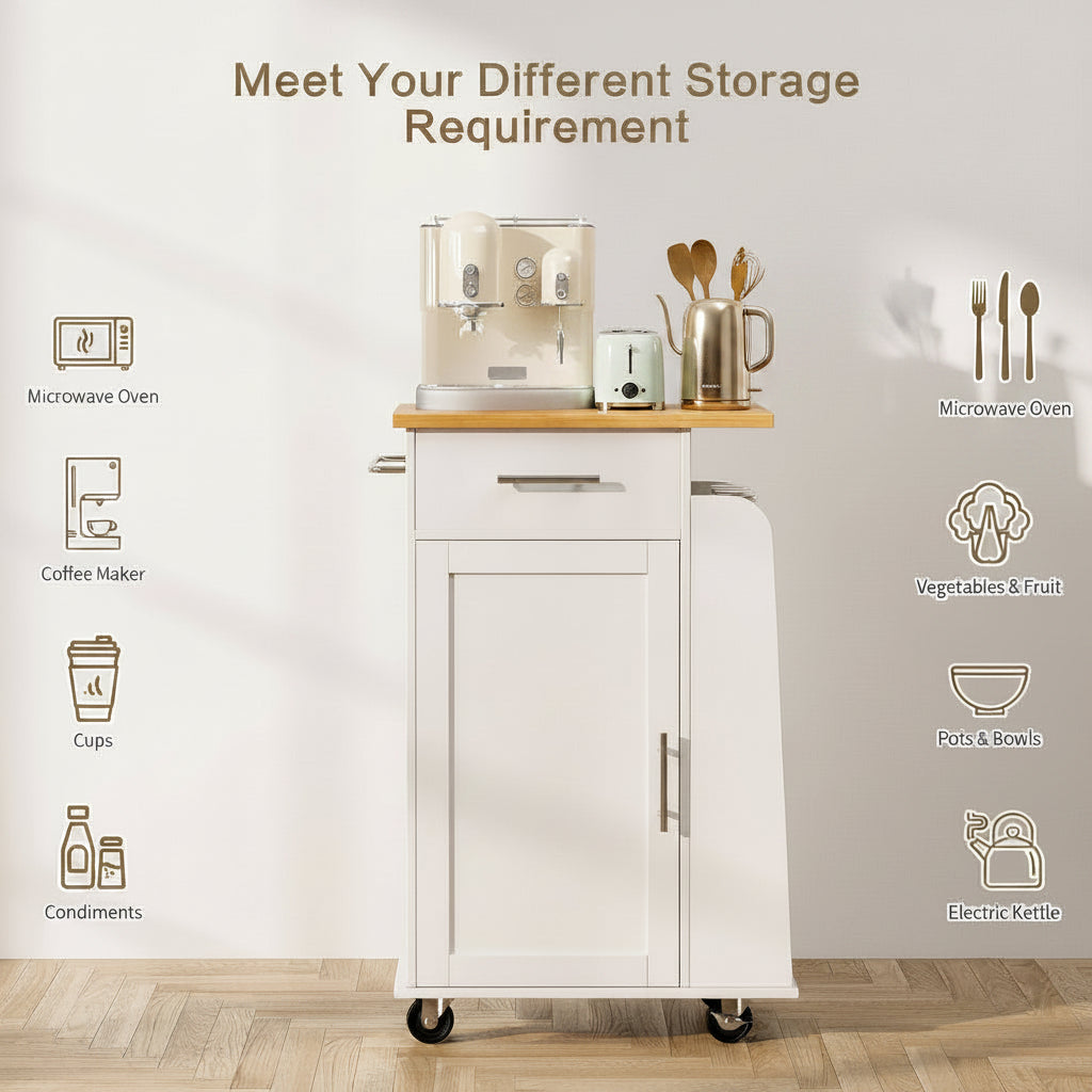 Rolling Kitchen Island Cart Storage Cabinet Mobile Kitchen