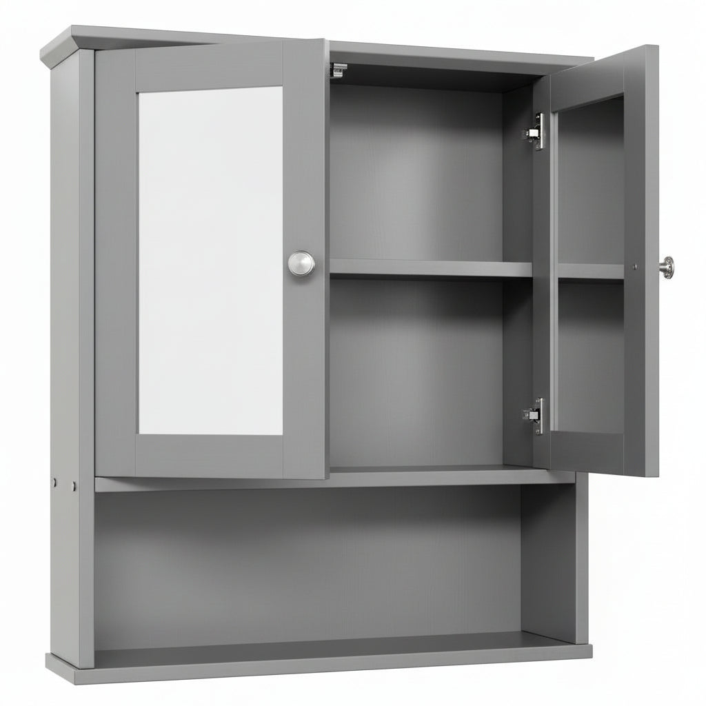Bathroom Medicine Cabinet Mirror Two Door Storage Cabinet