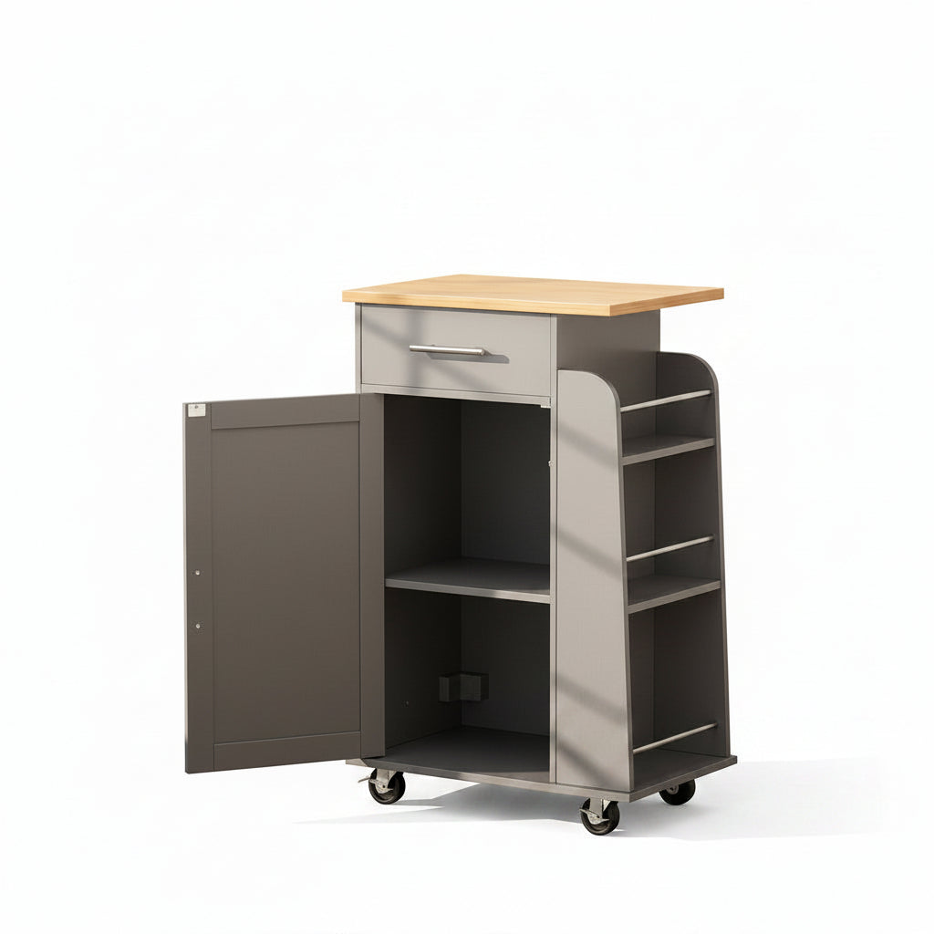 Rolling Kitchen Island Cart Storage Cabinet Mobile Kitchen
