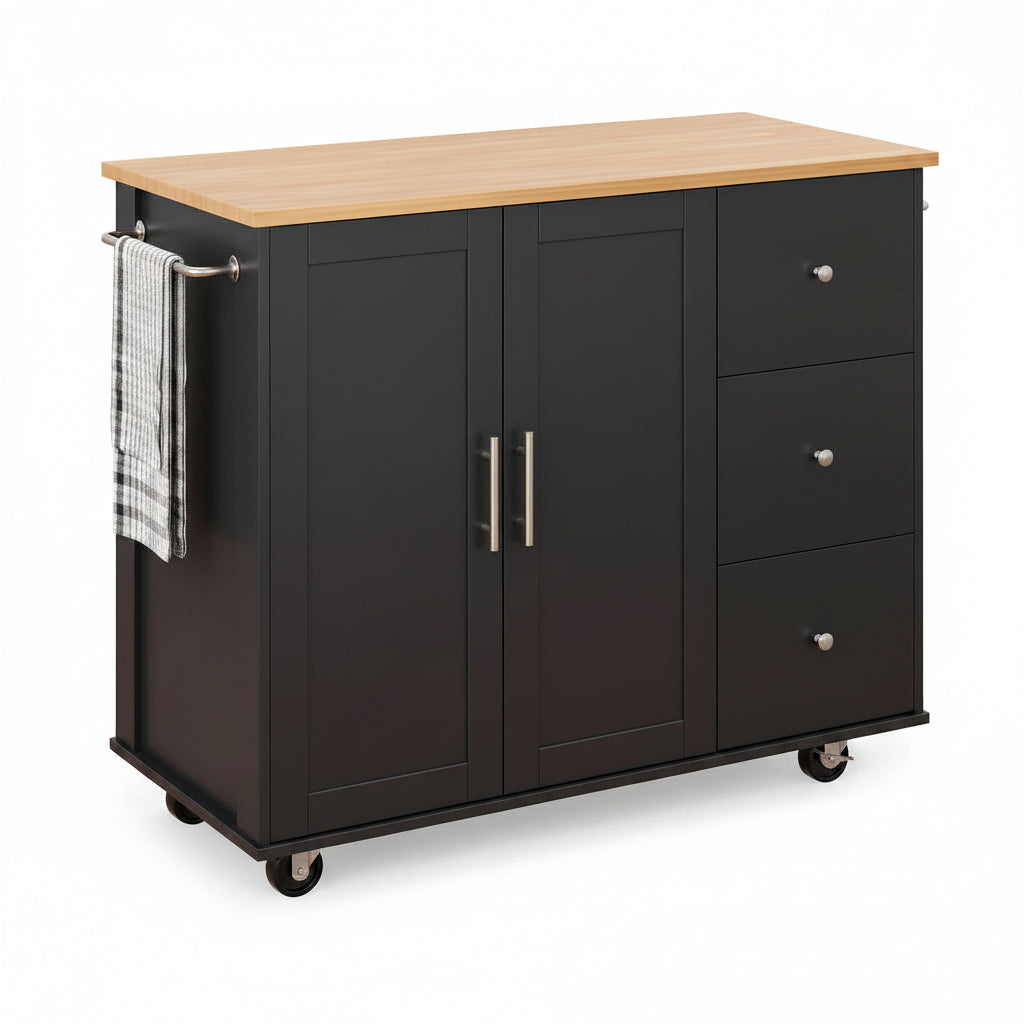 Rolling Kitchen Island Table Storage Mobile Kitchen Cabinet