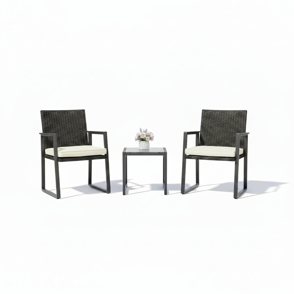 Outdoor Wicker Bistro Set Two Chairs Outdoor Patio Table