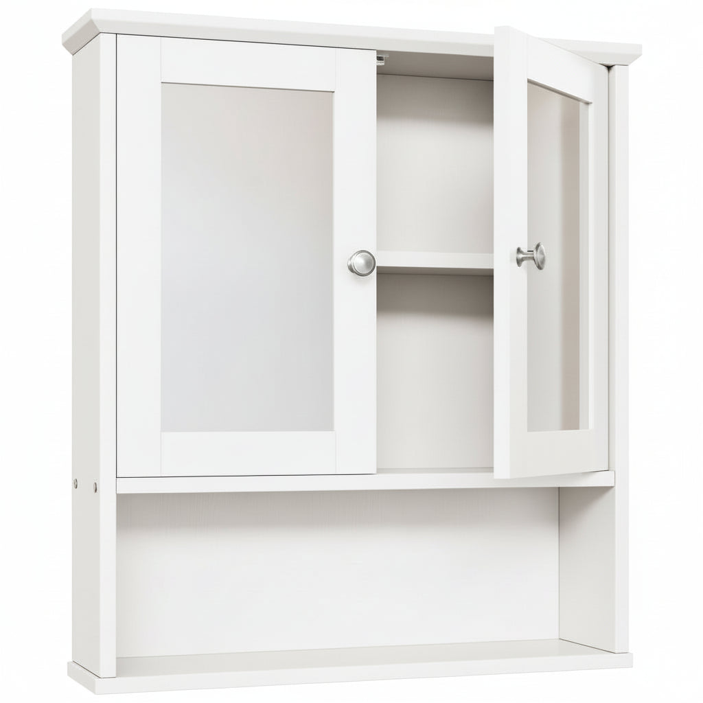 Bathroom Medicine Cabinet Mirror Two Door Storage Cabinet