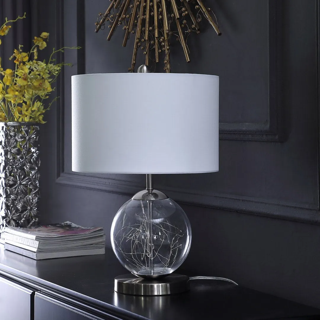 20.5" In Athena Glass Led Plasma Mid-Century Metal Table Lamp