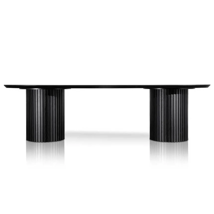 2.8m Wooden Dining Table - Black