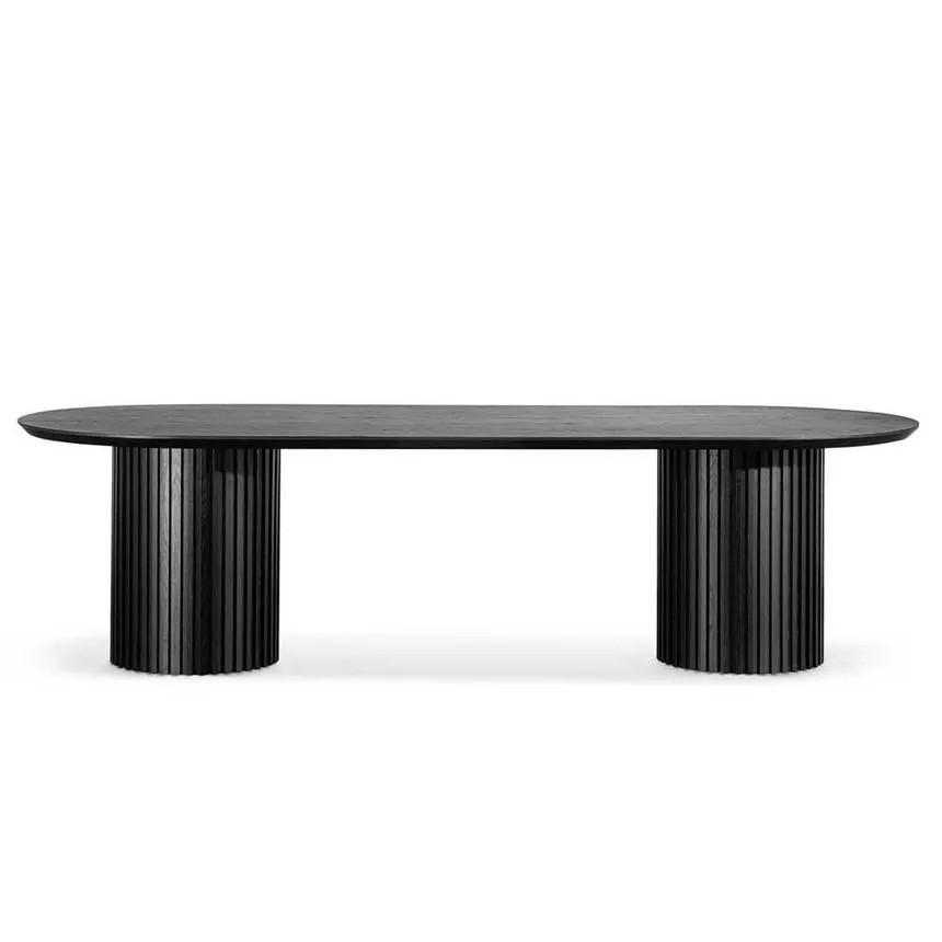 2.8m Wooden Dining Table - Black