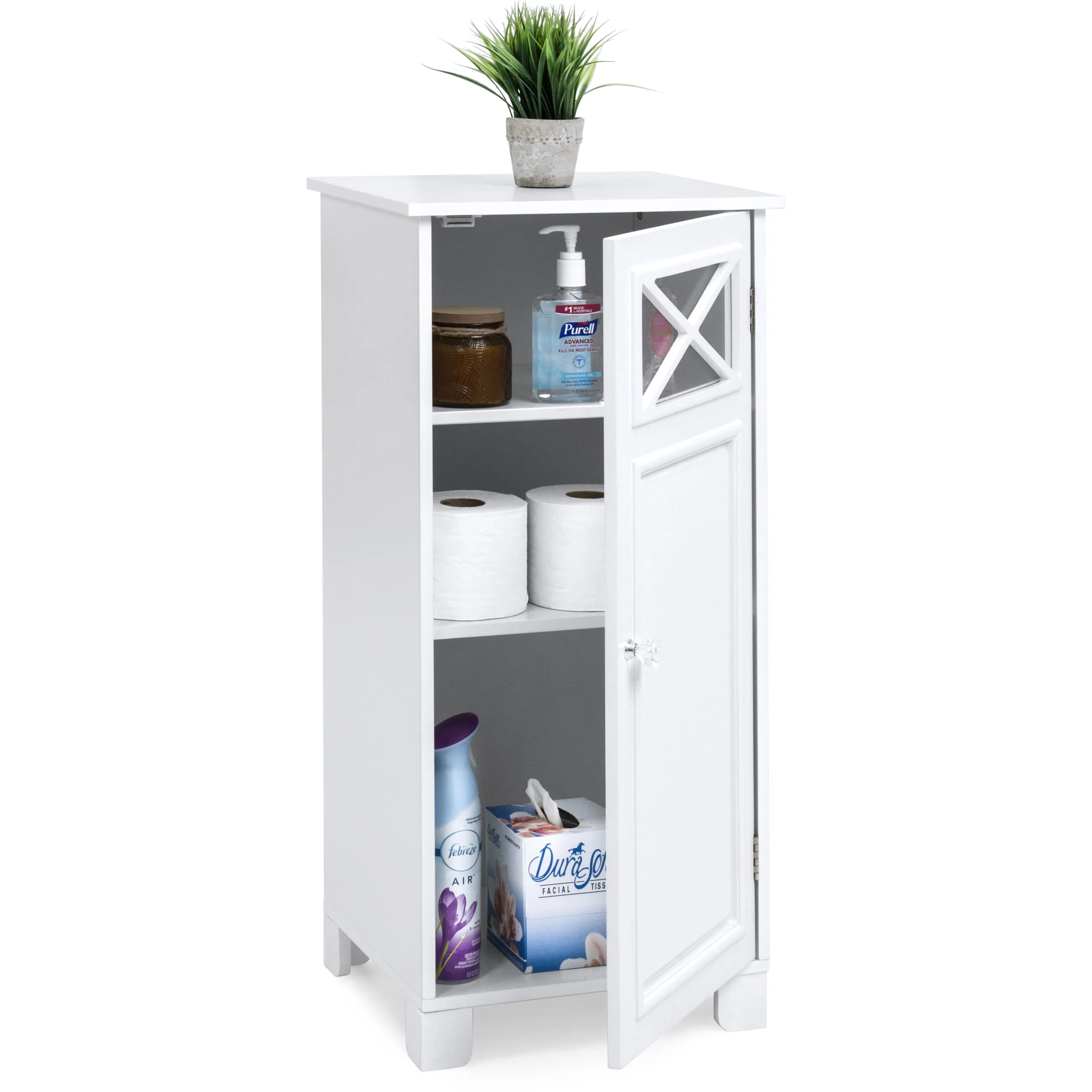 3-Tier Classic Wooden Floor Cabinet w/ Door