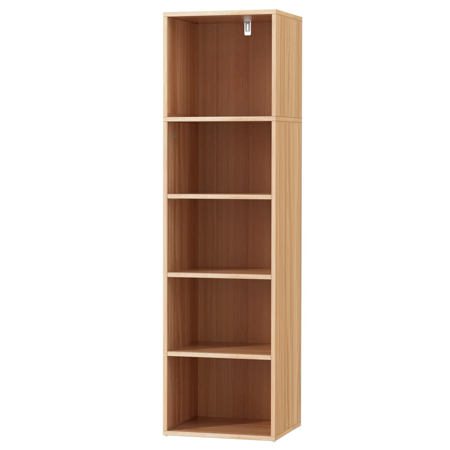 5-Tier Adjustable Bookshelf, Anti-Tip, Pine - Artiss MILO