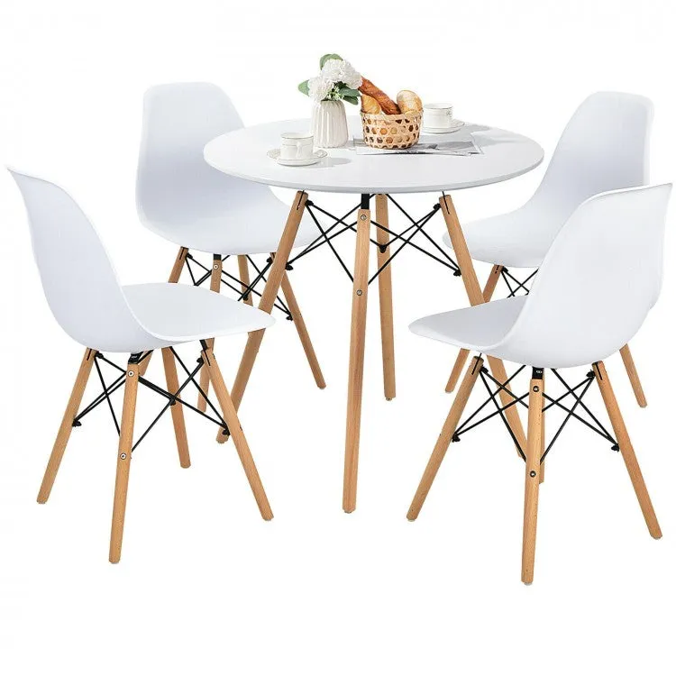 5Pc Dining Table Set - White