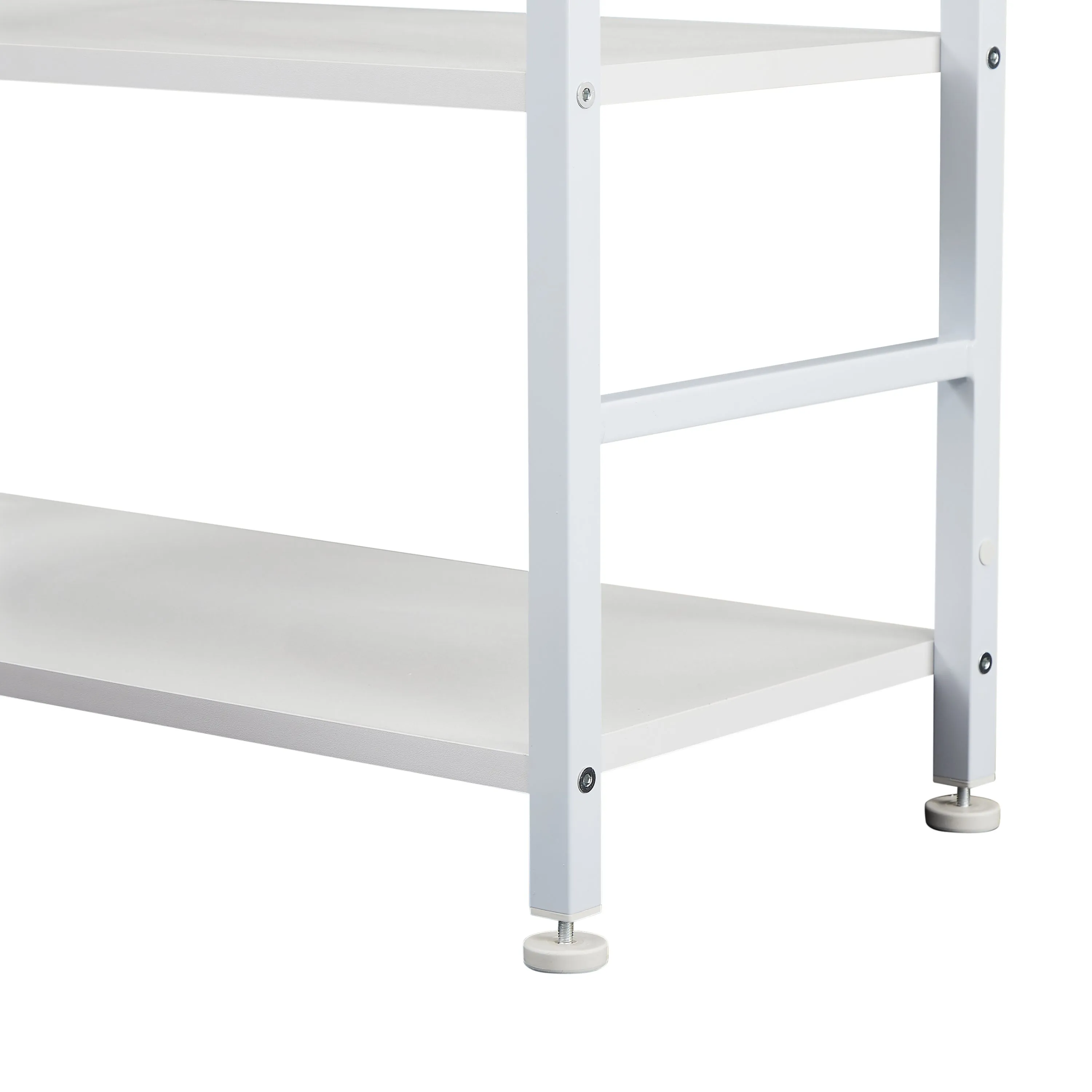 70.8 Inch Tall Bookshelf, 6-tier Shelves with Round Top Frame, MDF Boards, Adjustable Foot Pads, White