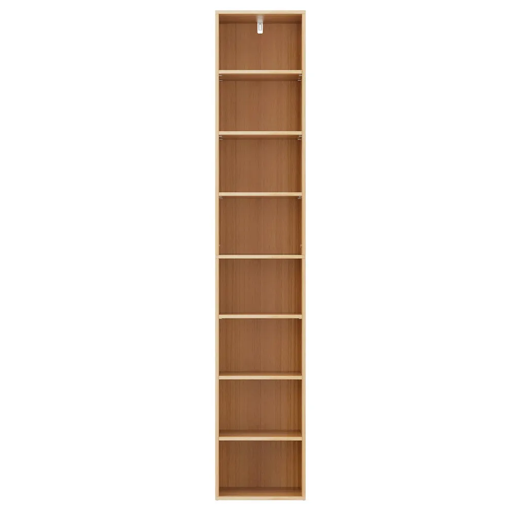 8-Tier Adjustable Bookshelf, Anti-Tip Kit, Pine - Artiss