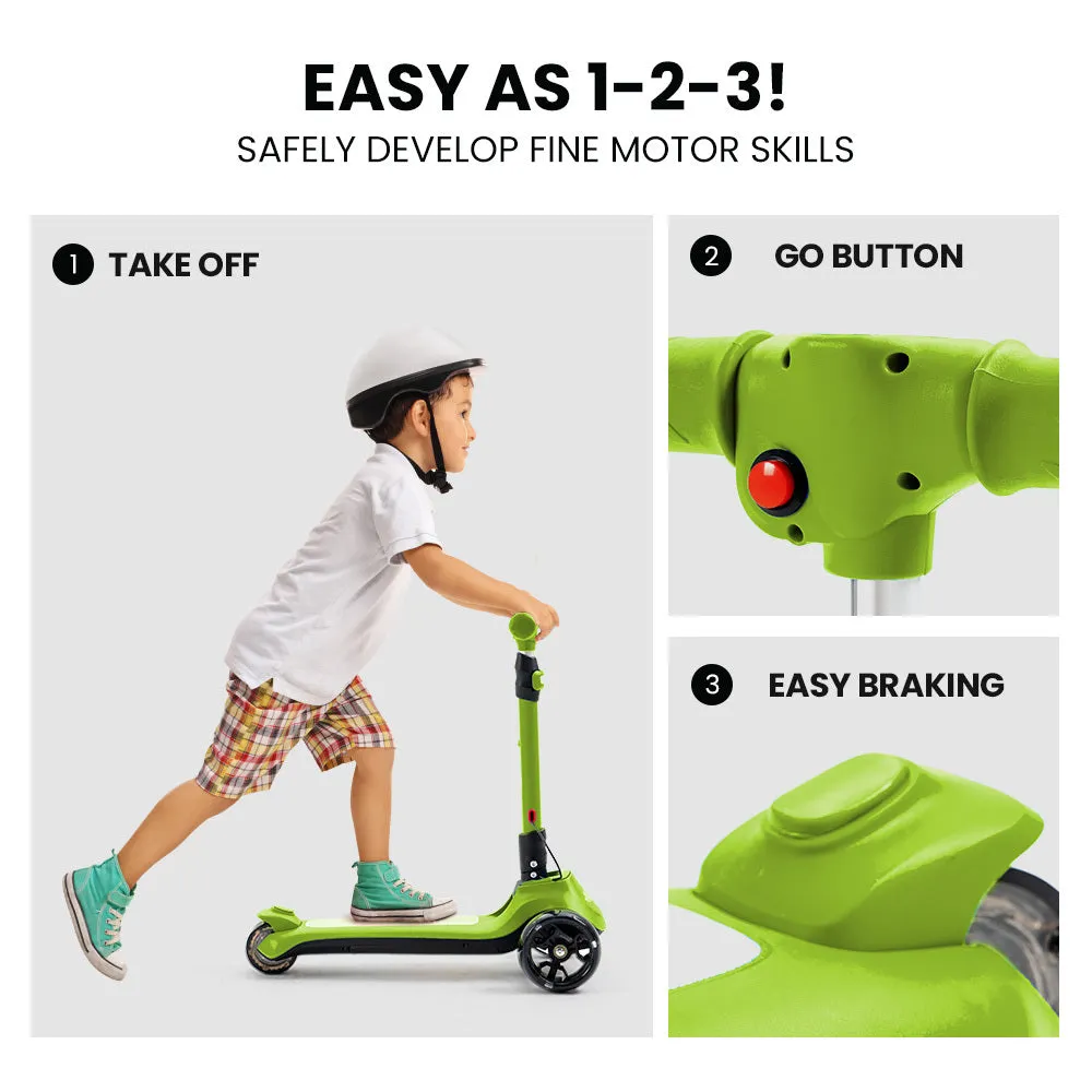 Adjustable 3-Wheel Electric Scooter, Folding, 50kg Max, Rovo Kids