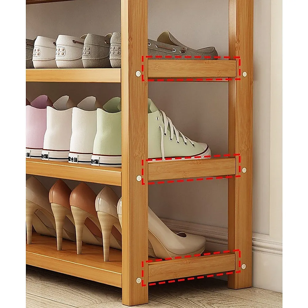 Adjustable 6-Tier Bamboo Shoe Rack for Entryway Storage