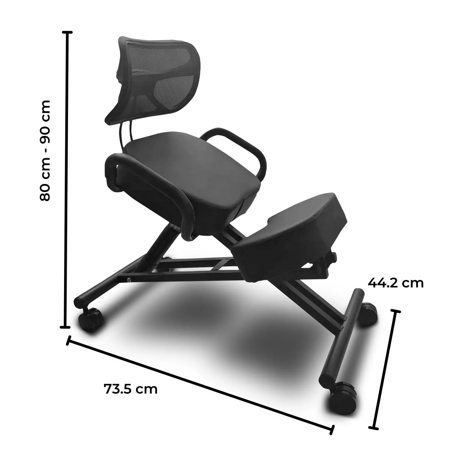 Adjustable Ergonomic Kneeling Chair with Brake Wheels - EKKIO