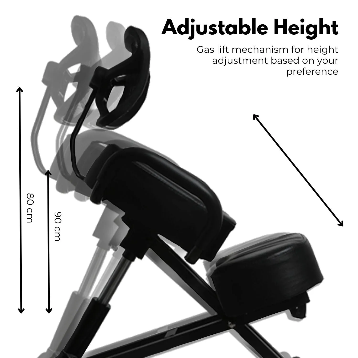 Adjustable Ergonomic Kneeling Chair with Brake Wheels - EKKIO