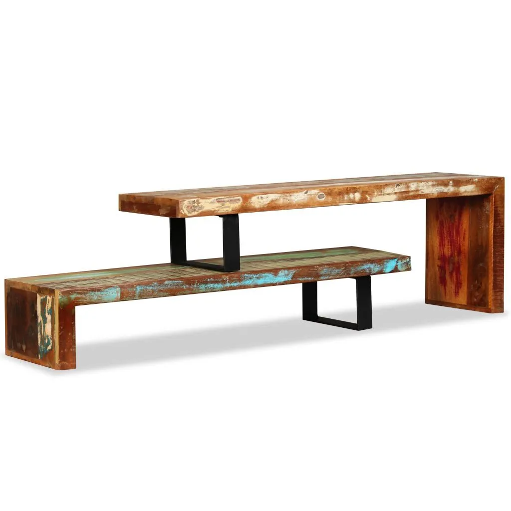 Adjustable Length Entertainment Unit in Reclaimed Wood