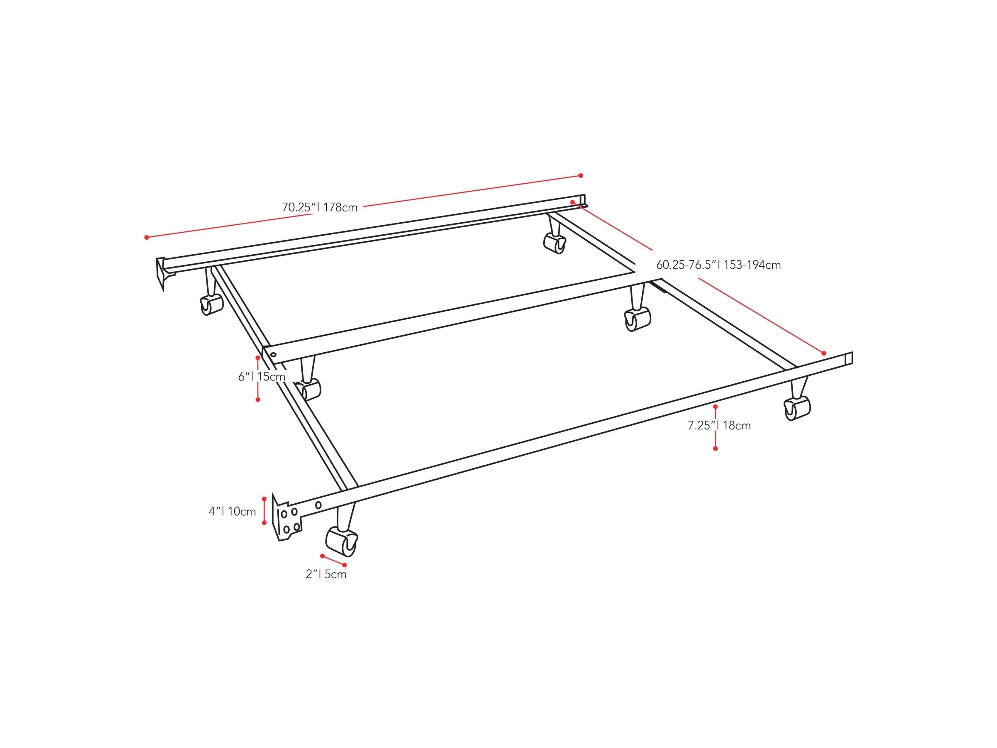 Adjustable Metal Bed Frame, Queen / King