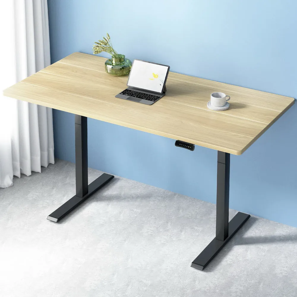 Artiss Standing Desk Electric Height Adjustable Sit Stand Desks Black Oak 140cm