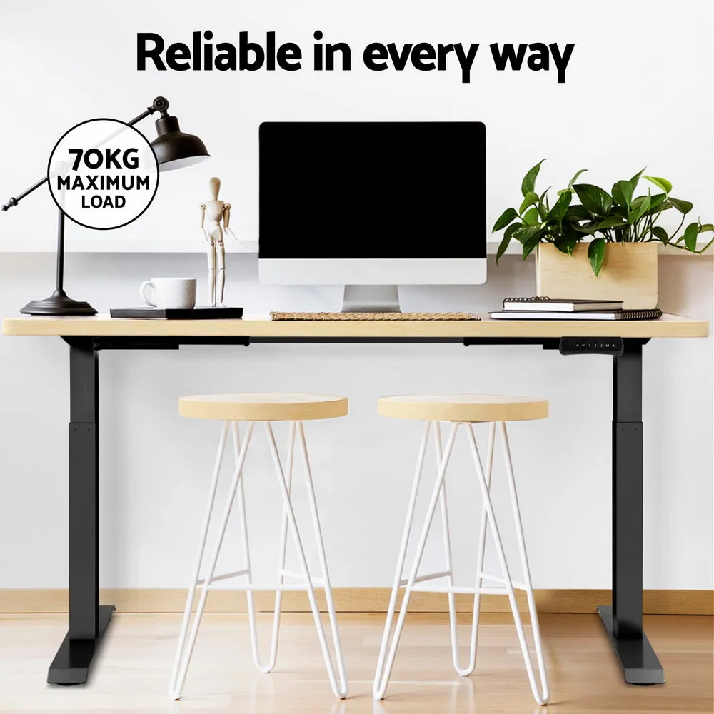 Artiss Standing Desk Electric Height Adjustable Sit Stand Desks Black Oak 140cm