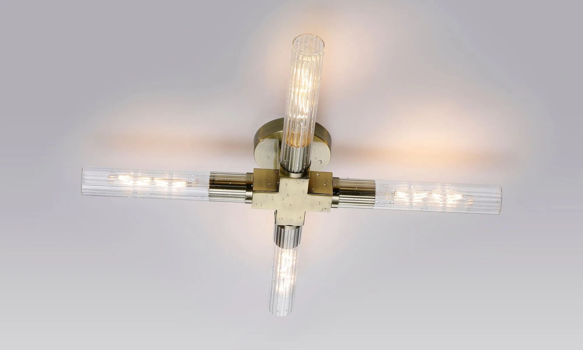 Asti 2/4 Light Ceiling, E27, IP44, Antique Brass/Satin Nickel/Satin Black Finish