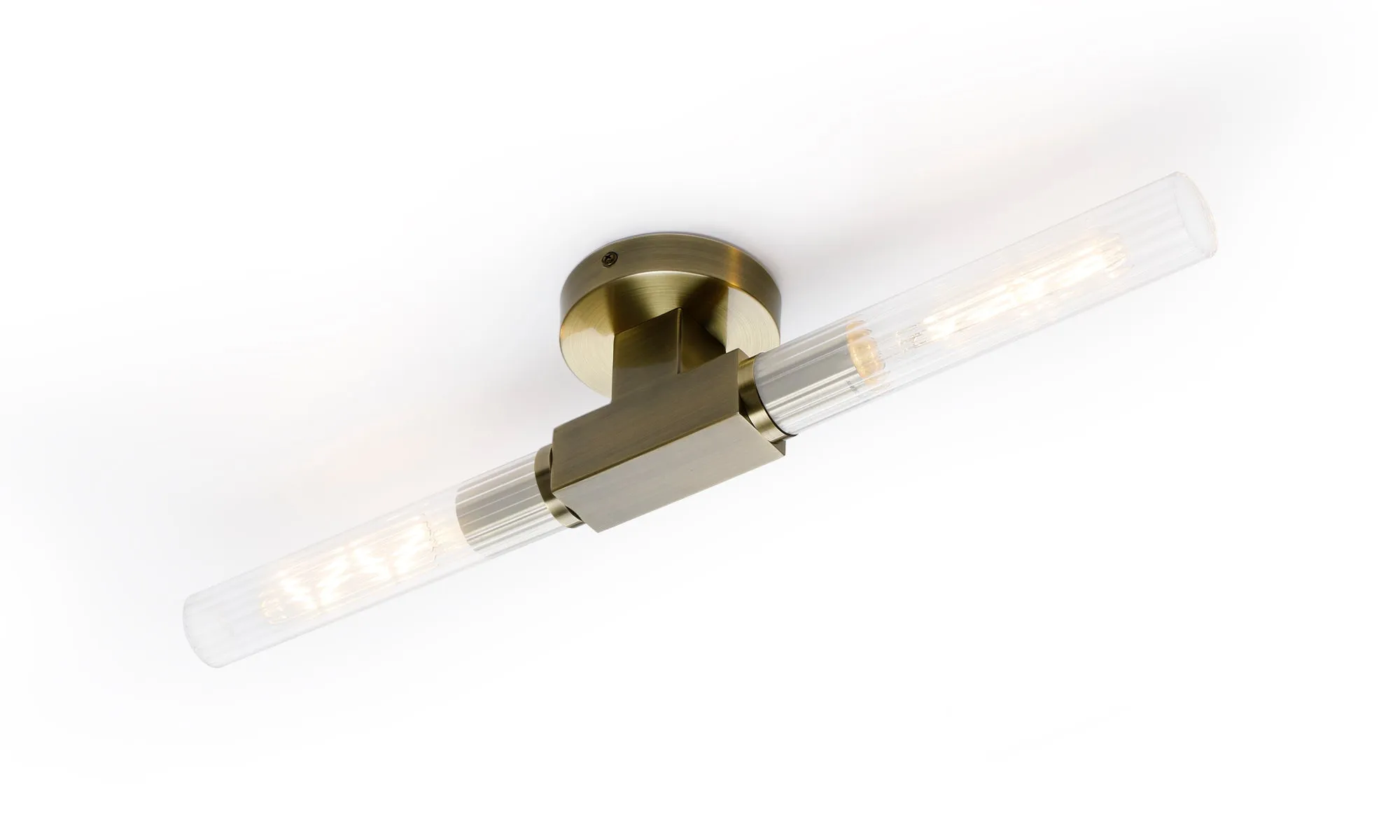 Asti 2/4 Light Ceiling, E27, IP44, Antique Brass/Satin Nickel/Satin Black Finish