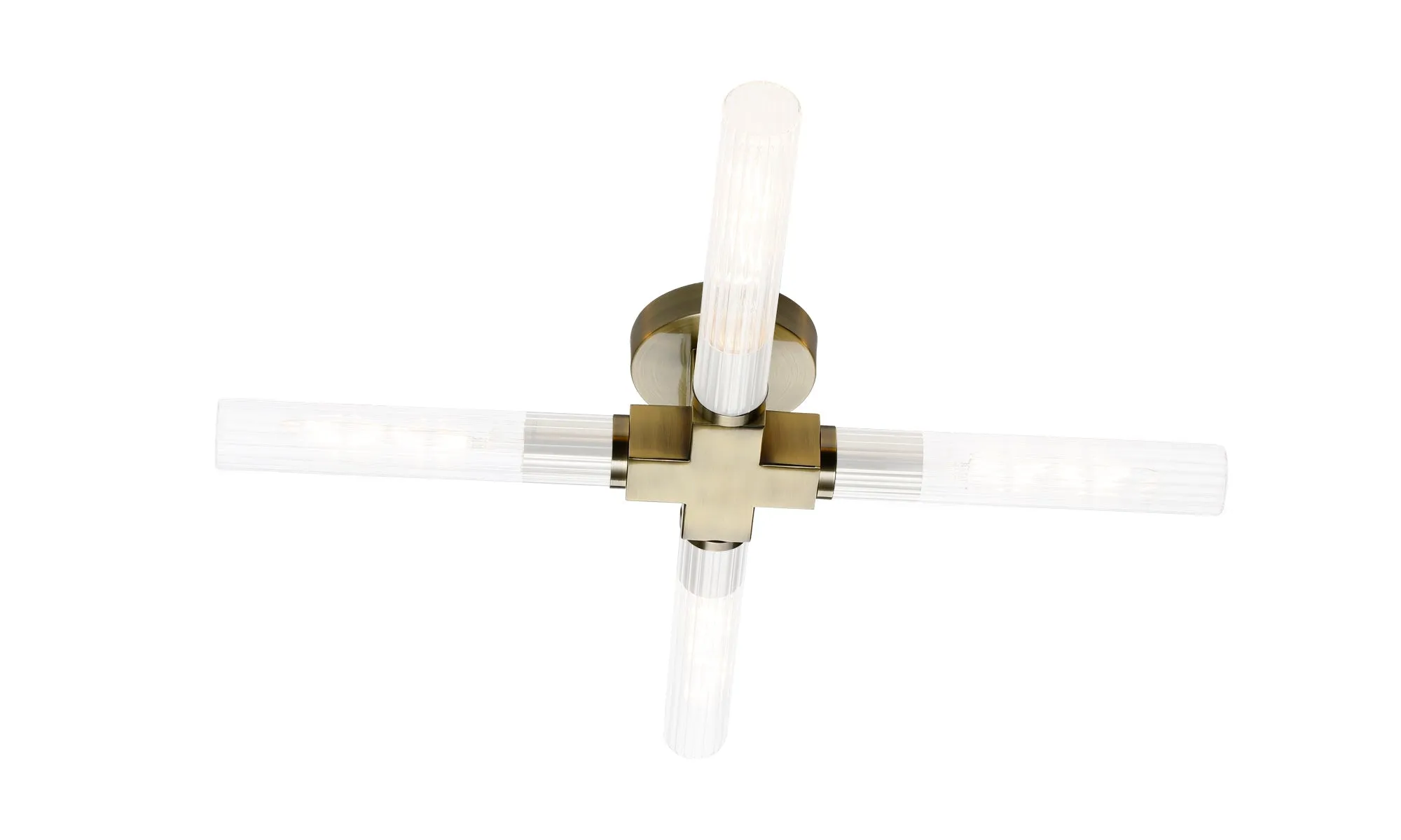 Asti 2/4 Light Ceiling, E27, IP44, Antique Brass/Satin Nickel/Satin Black Finish