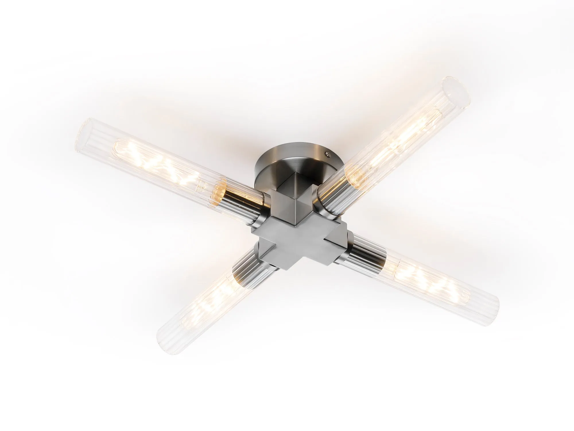 Asti 2/4 Light Ceiling, E27, IP44, Antique Brass/Satin Nickel/Satin Black Finish