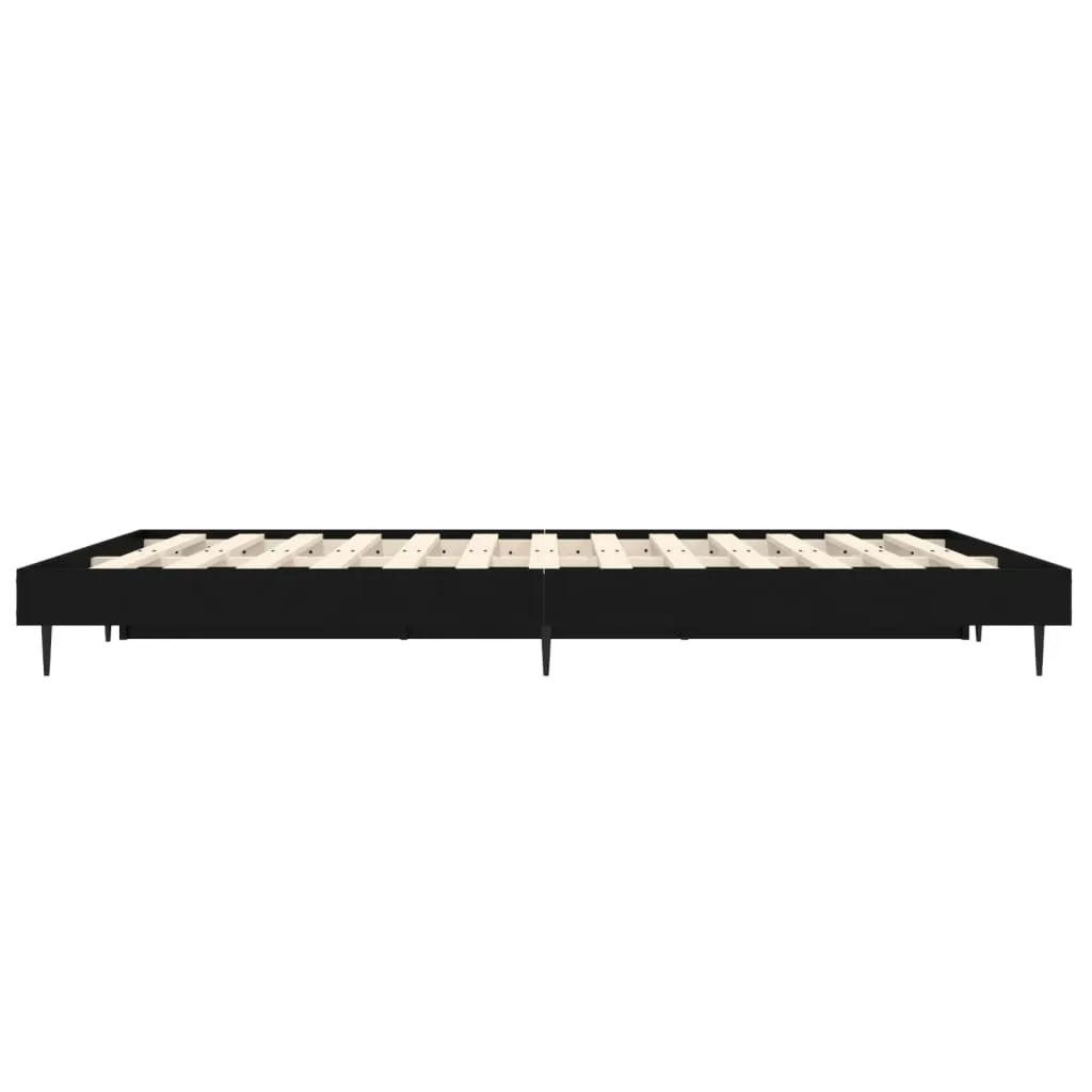 Bed Frame Black 135x190 cm 4FT6 Double Engineered Wood