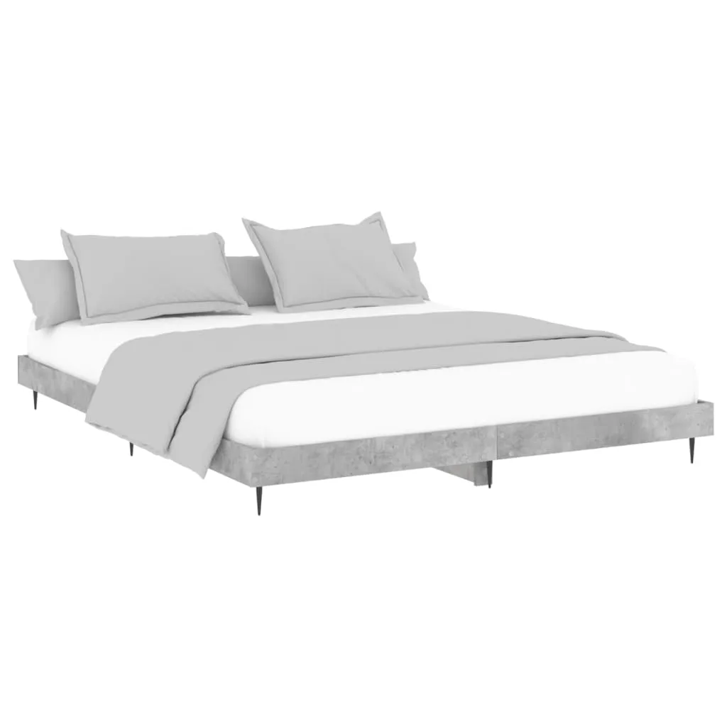 Bed Frame Concrete Grey 160x200 cm Engineered Wood