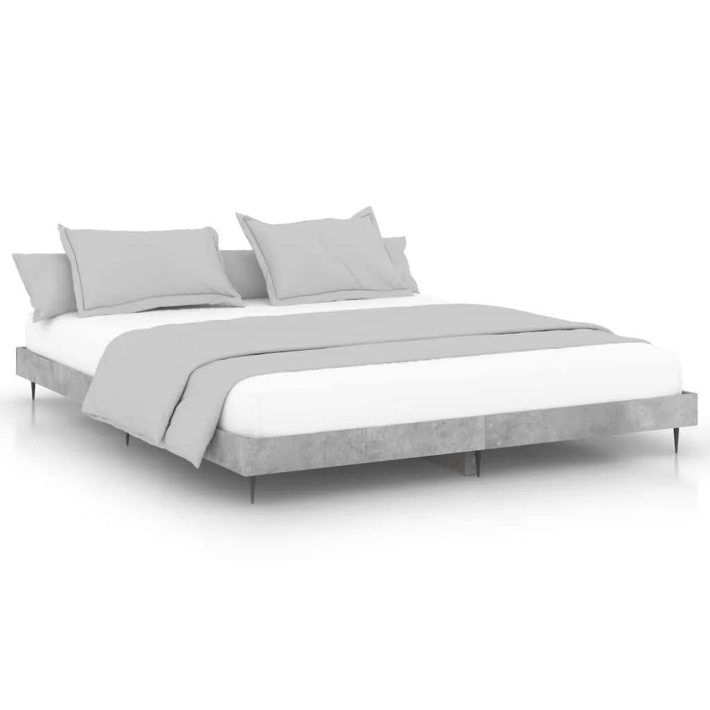 Bed Frame Concrete Grey 160x200 cm Engineered Wood