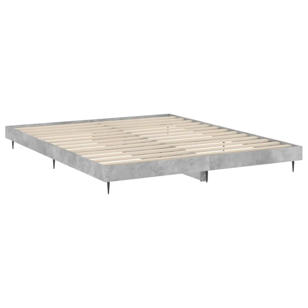 Bed Frame Concrete Grey 160x200 cm Engineered Wood