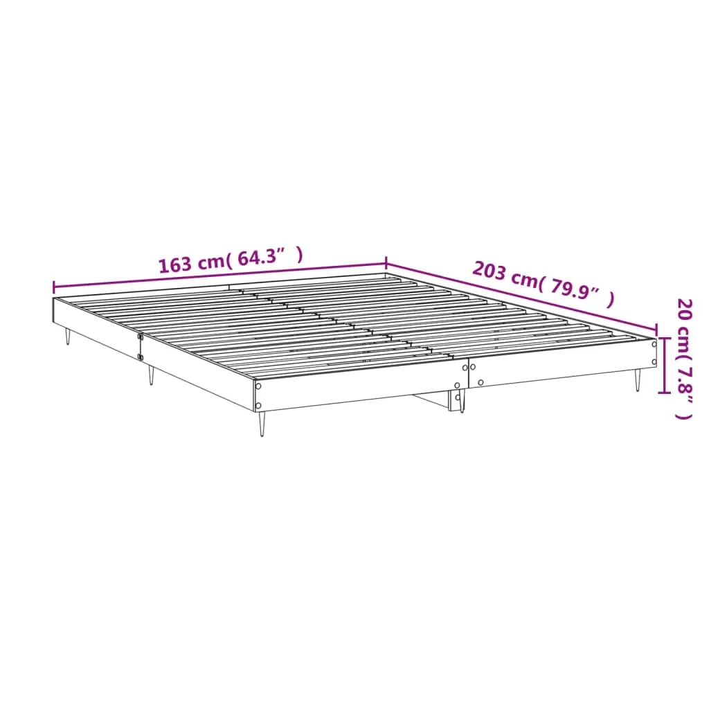 Bed Frame Concrete Grey 160x200 cm Engineered Wood