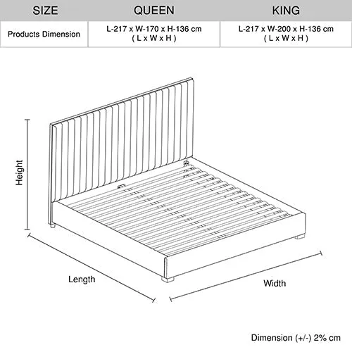 Bedzy Luxe Hillsdale Queen Bed Frame Grey