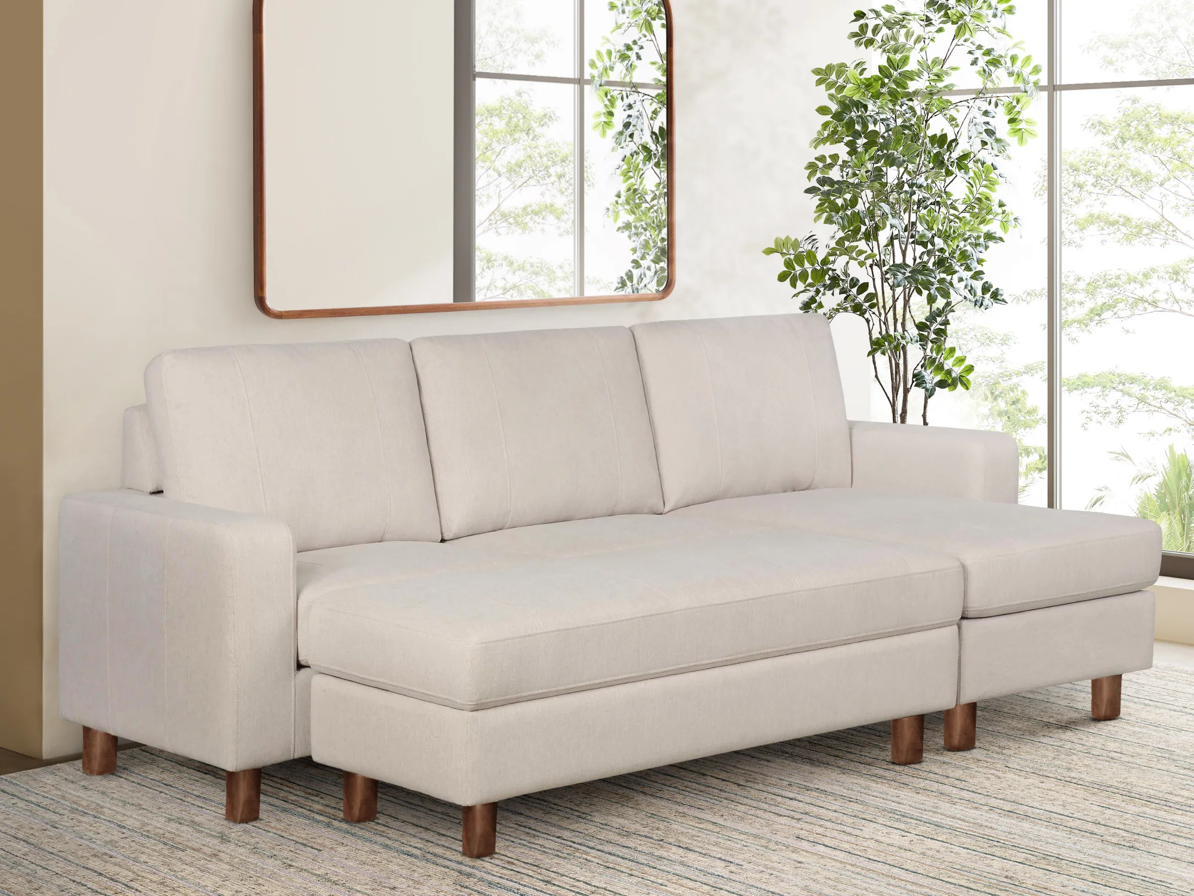 Berkeley Fabric Reversible Sectional And Ottoman