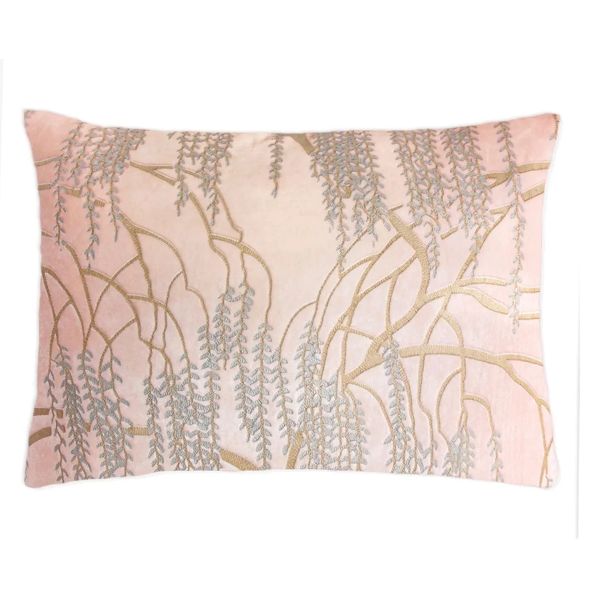 Blush Metallic Willow Velvet Pillows