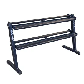 Body Solid 2 Tier Horizontal Dumbbell Rack with Heavy Gauge Steel Construction