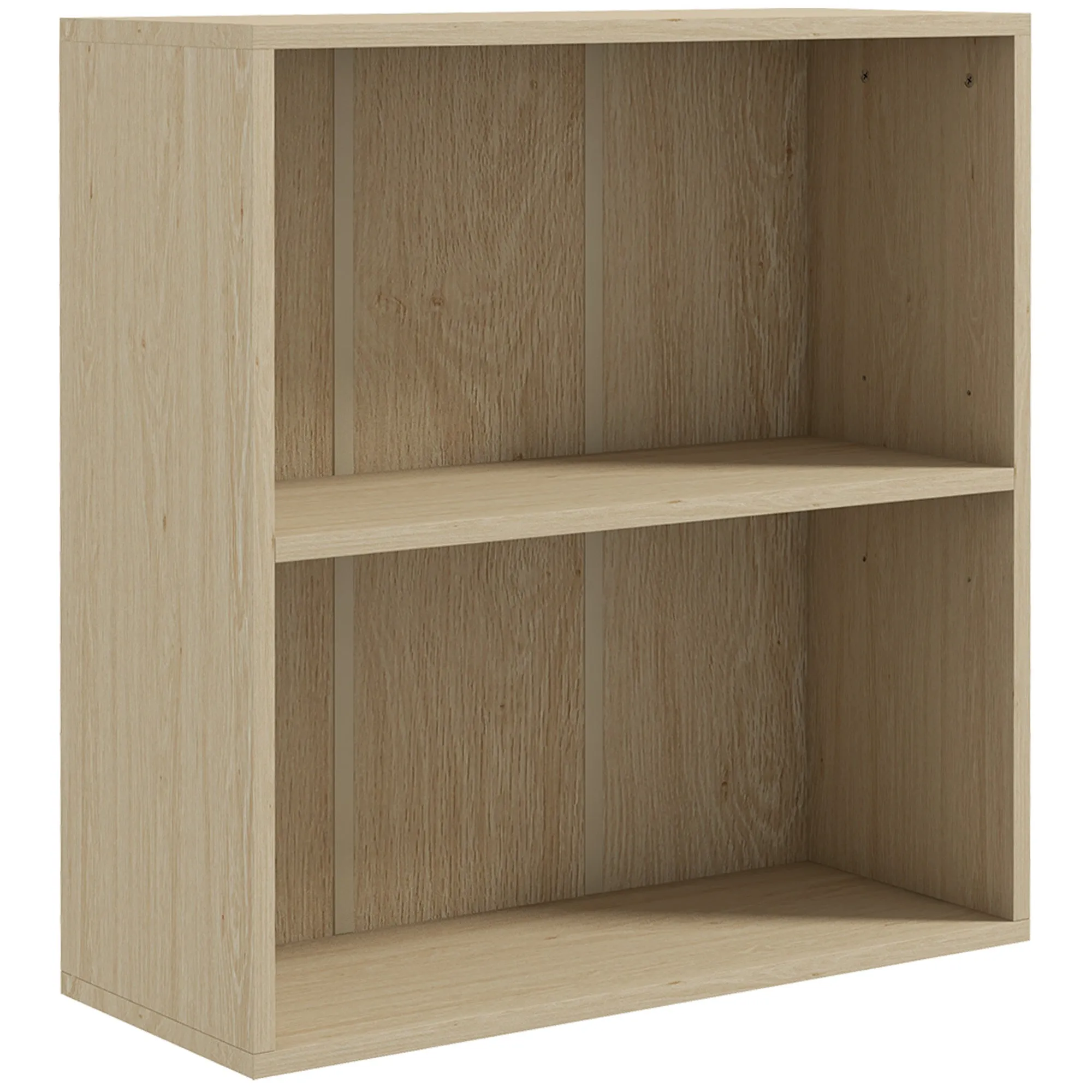 Bookshelf Display Storage Shelf with 2 Compartments for Study Natural