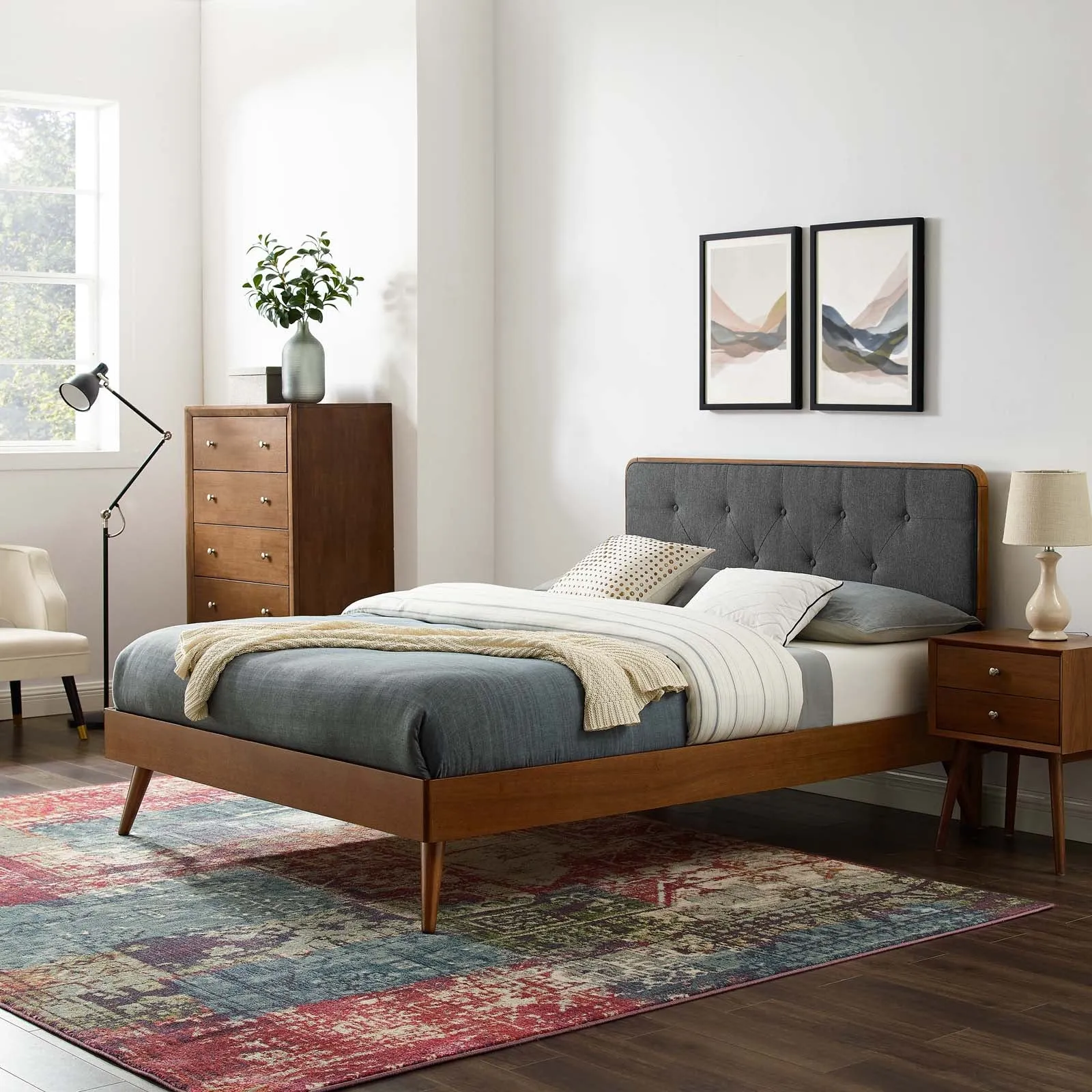 Bridgette Wood Platform Bed With Splayed Legs by Modway