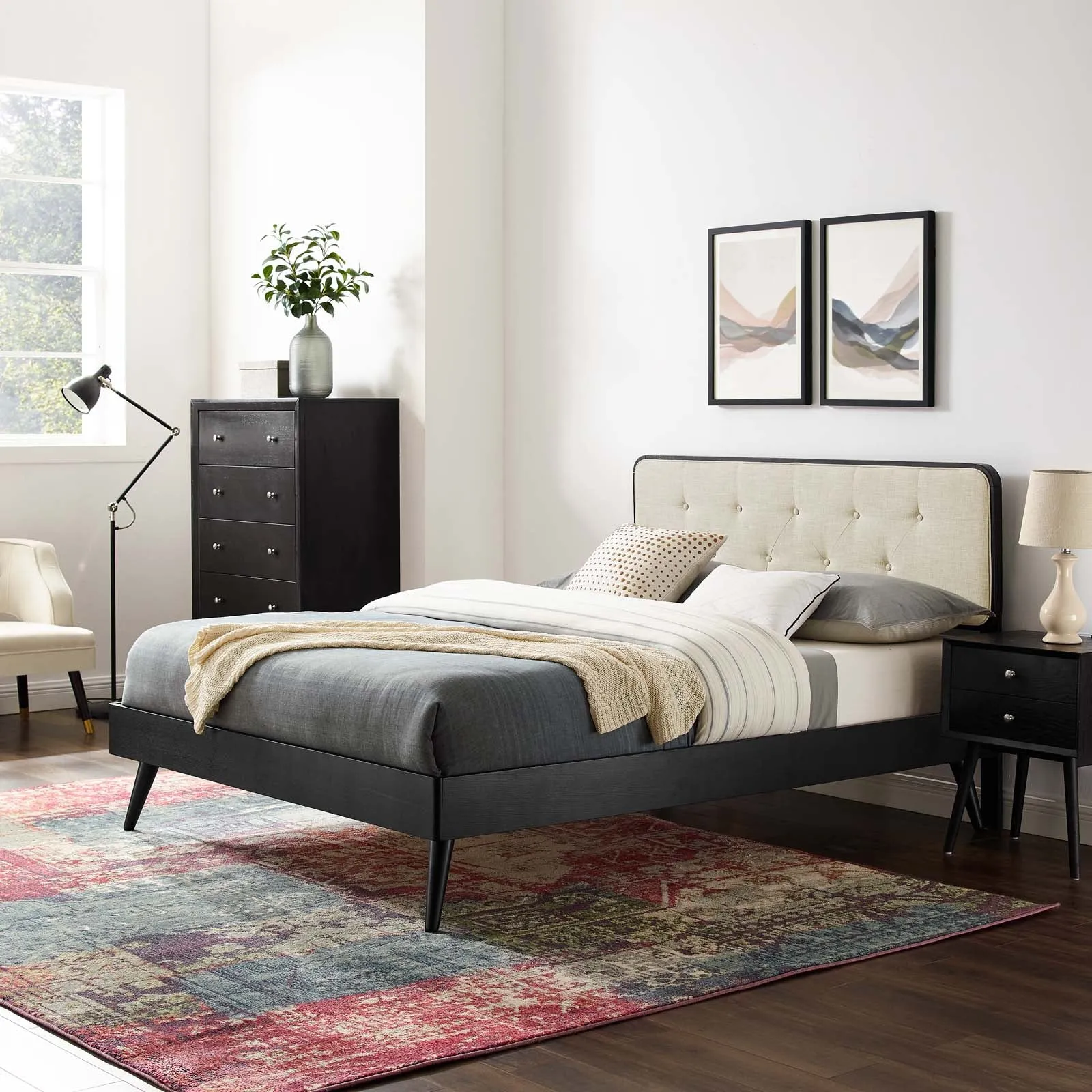 Bridgette Wood Platform Bed With Splayed Legs by Modway